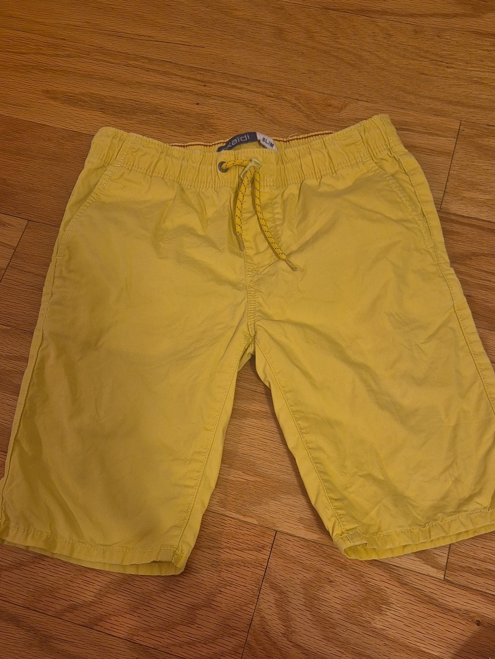 Kids Yellow Drawstring Casual Shorts